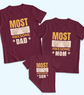 Awesome Family Unisex Half Sleeve T-Shirts (Pack of 3)